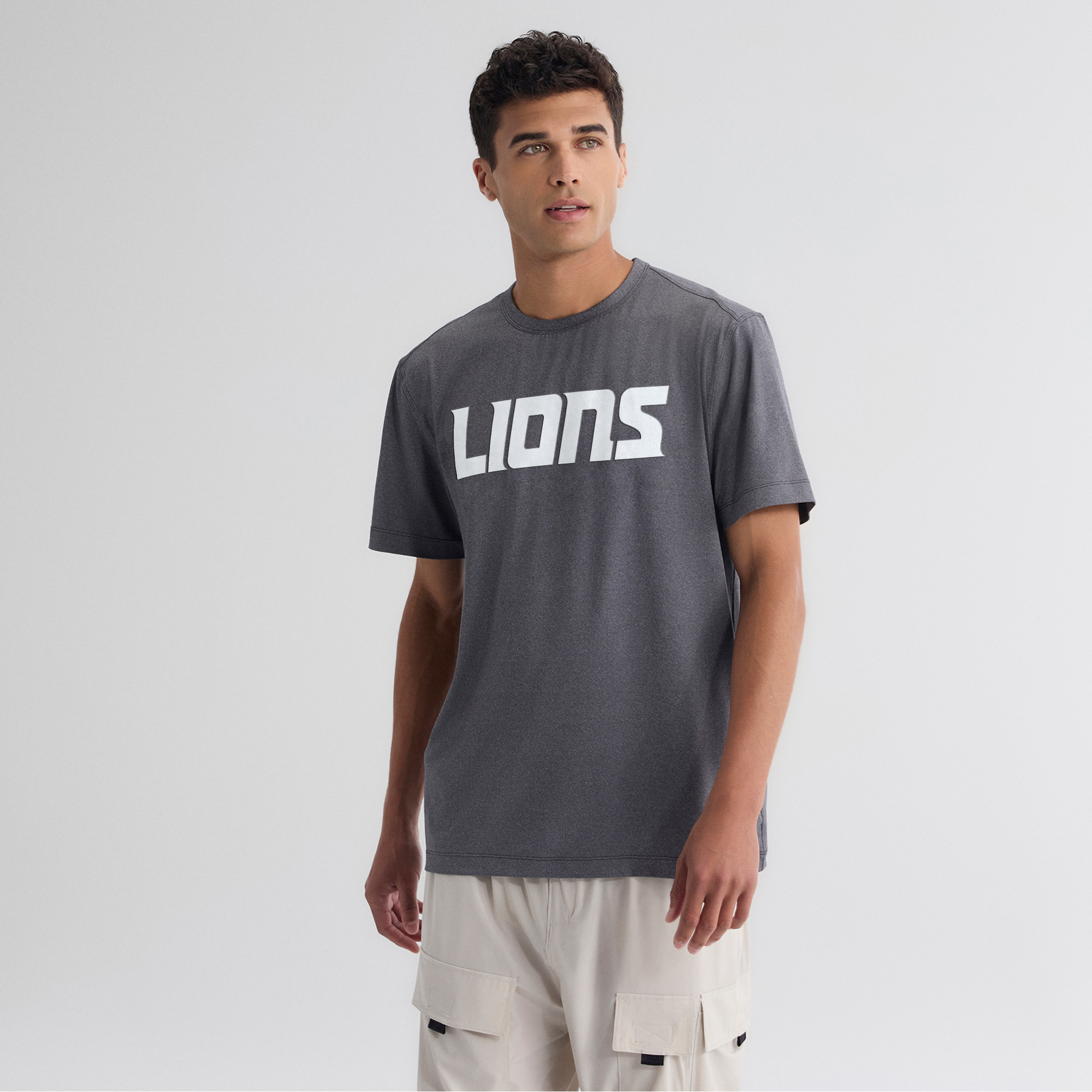 Men's Fanatics Charcoal Detroit Lions Clutch T-Shirt