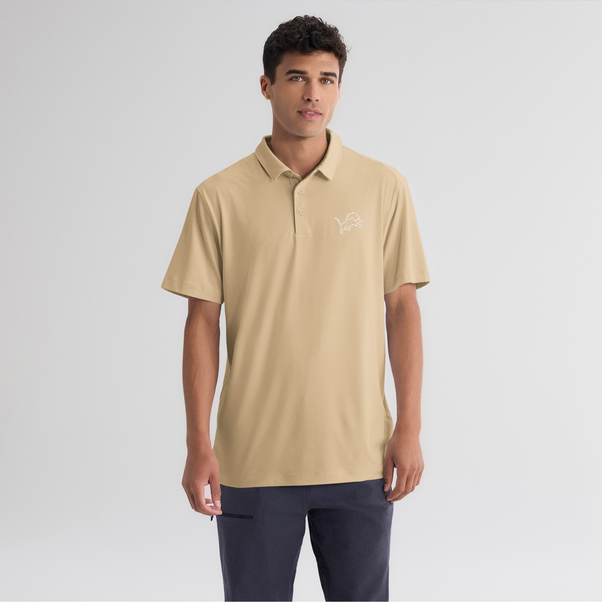 Men's Fanatics Tan Detroit Lions Clutch Polo