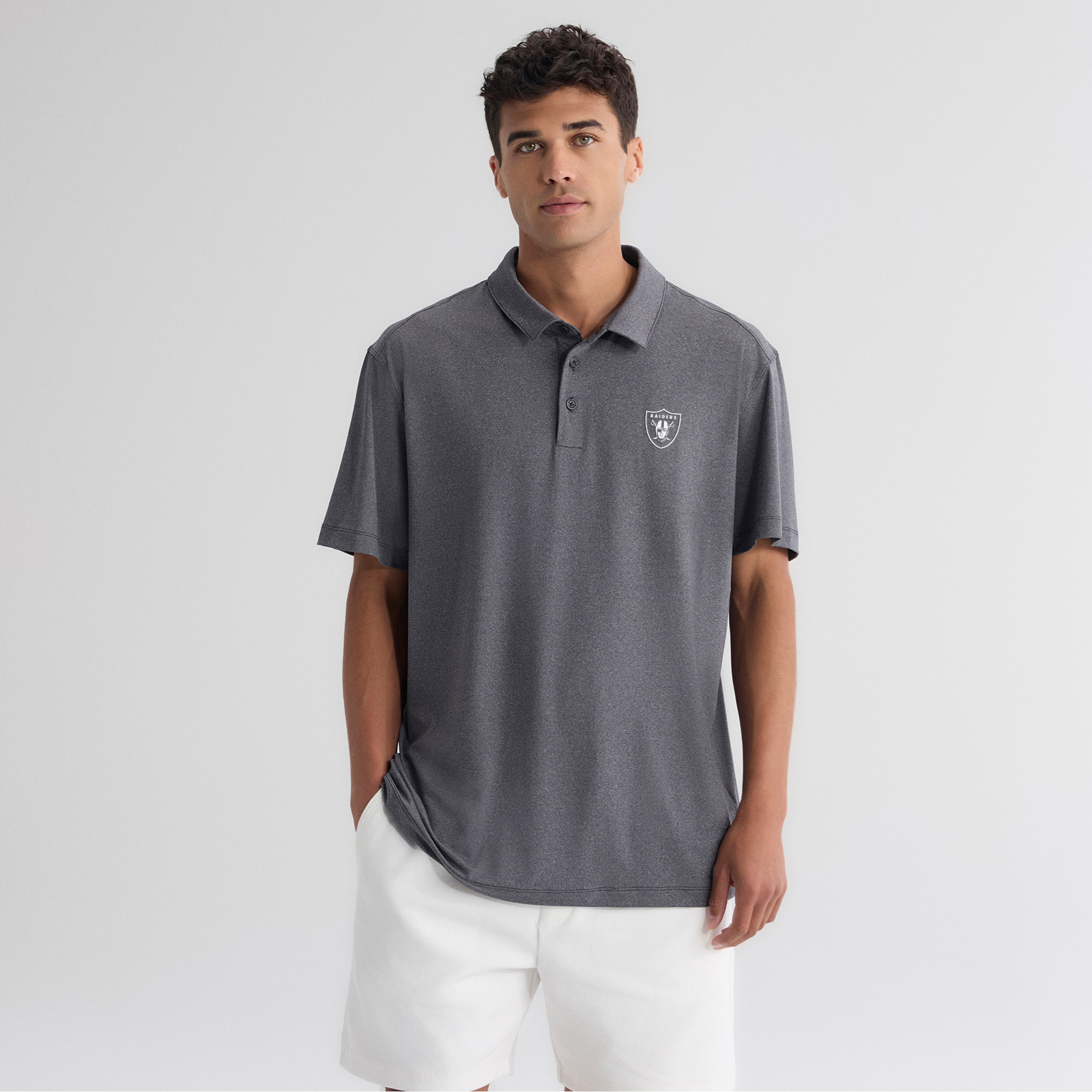 Men's Fanatics Charcoal Las Vegas Raiders Clutch Polo