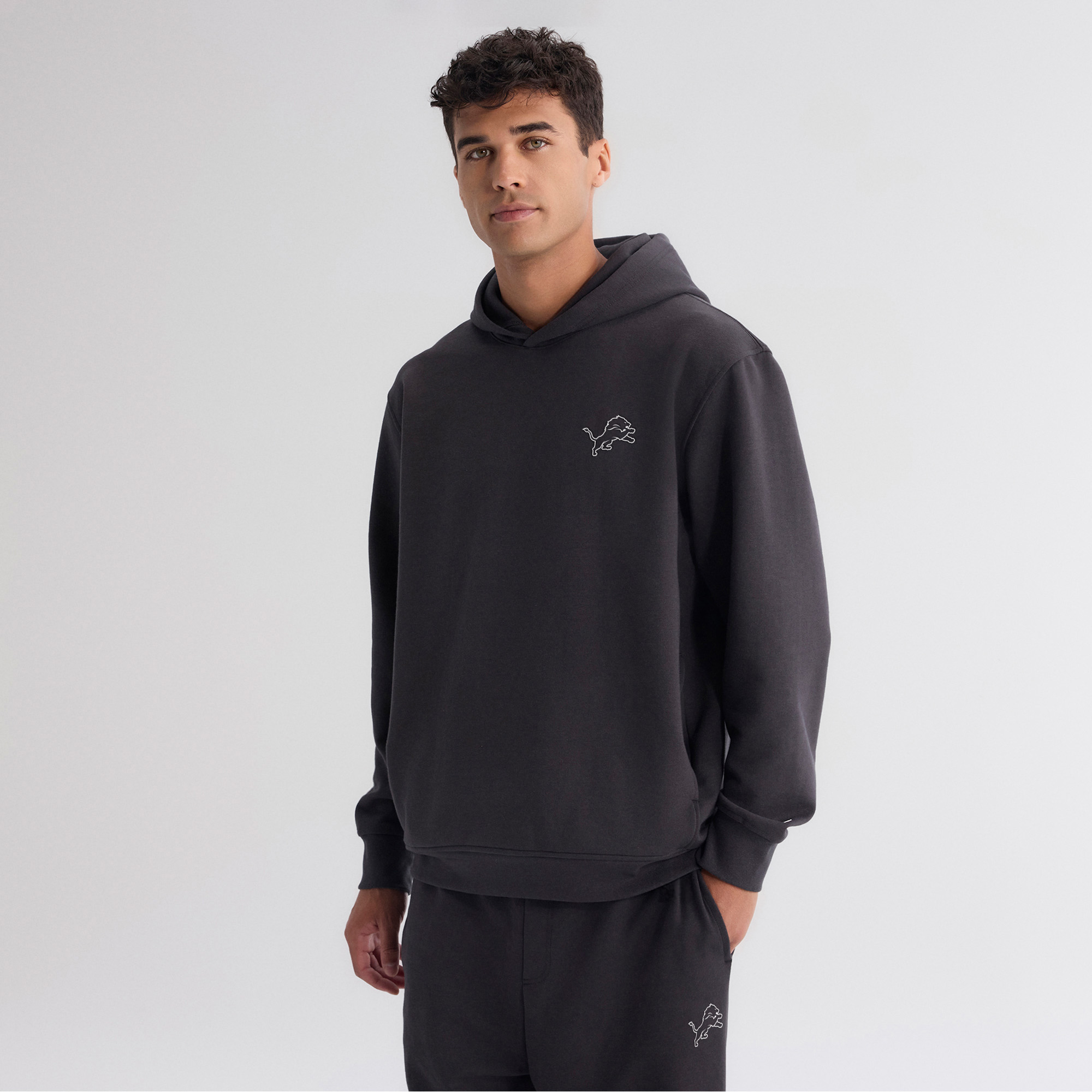 Men's Fanatics Charcoal Detroit Lions Clutch Tri-Blend Hoodie