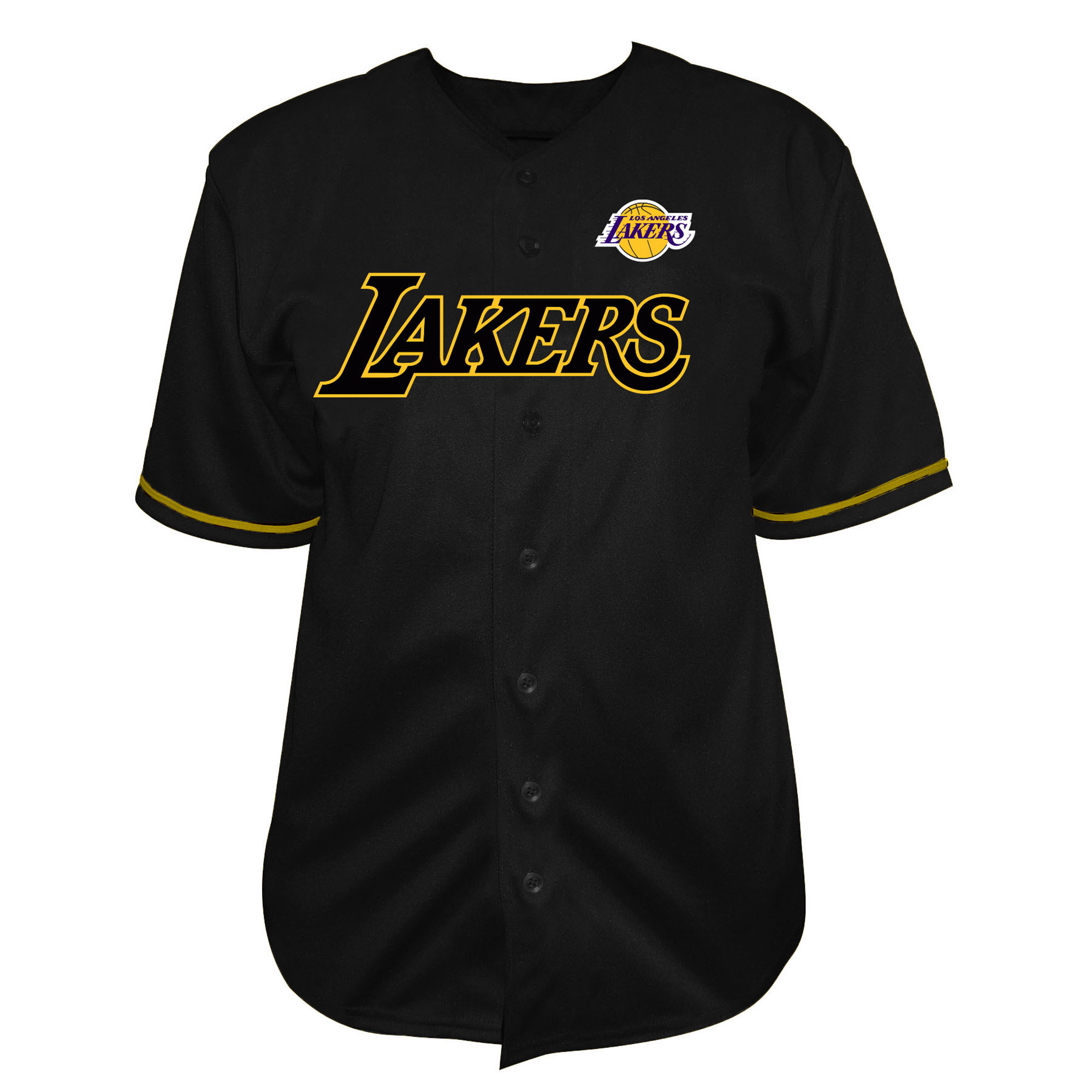 Men's Fanatics Black Los Angeles Lakers Big & Tall Pop Full-Button Jersey