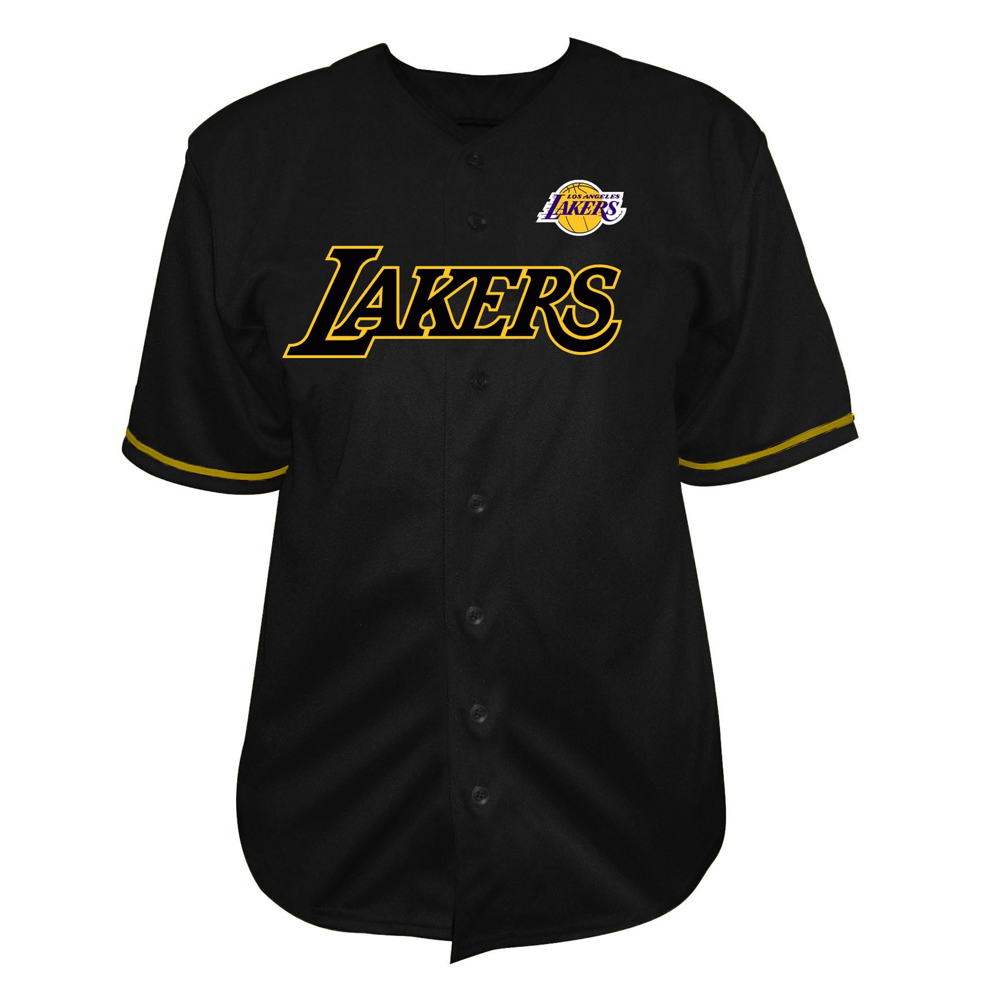 Men's Fanatics Black Los Angeles Lakers Big & Tall Pop Full-Button Jersey