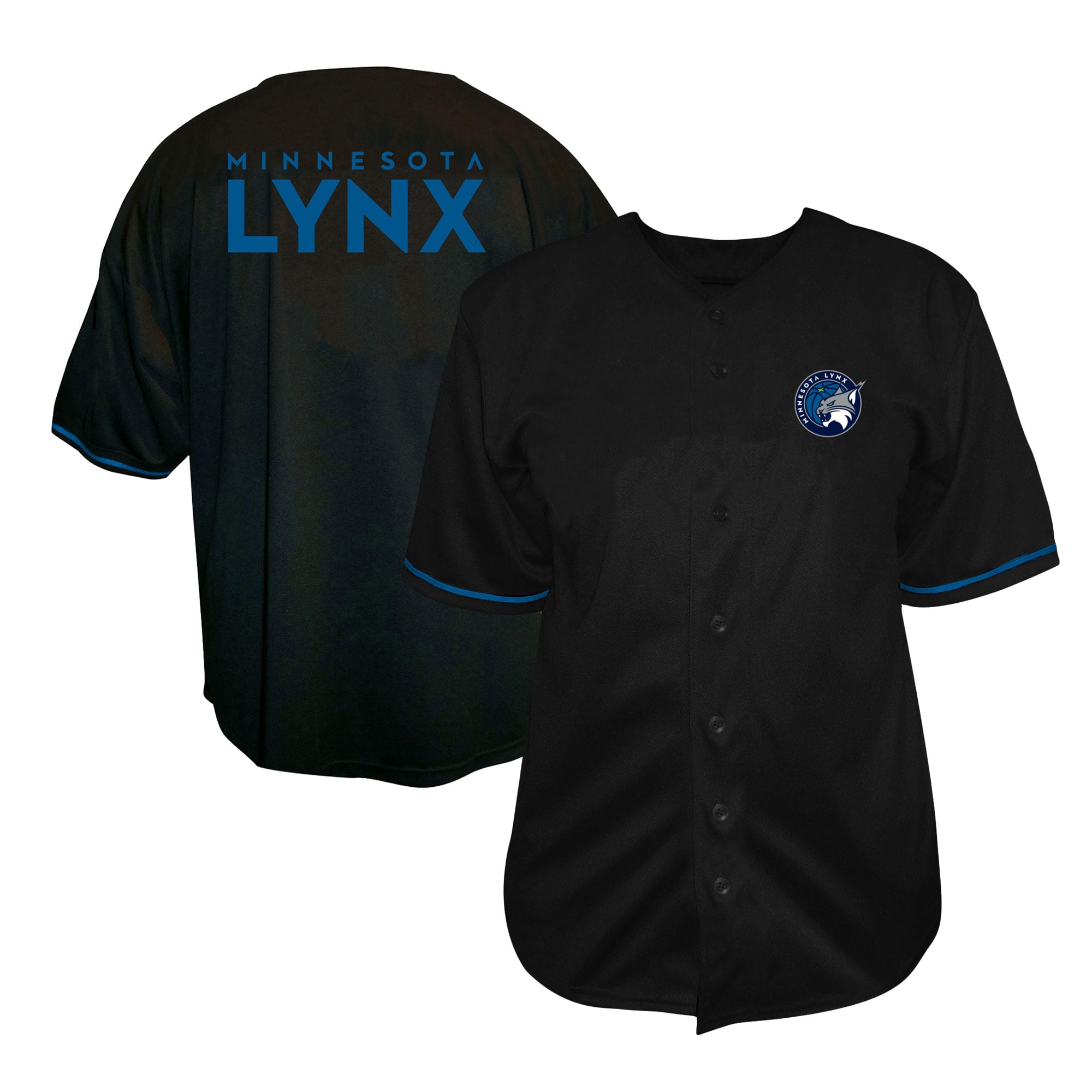 Men's Fanatics Black Minnesota Lynx Big & Tall Full-Button Fashion Jersey