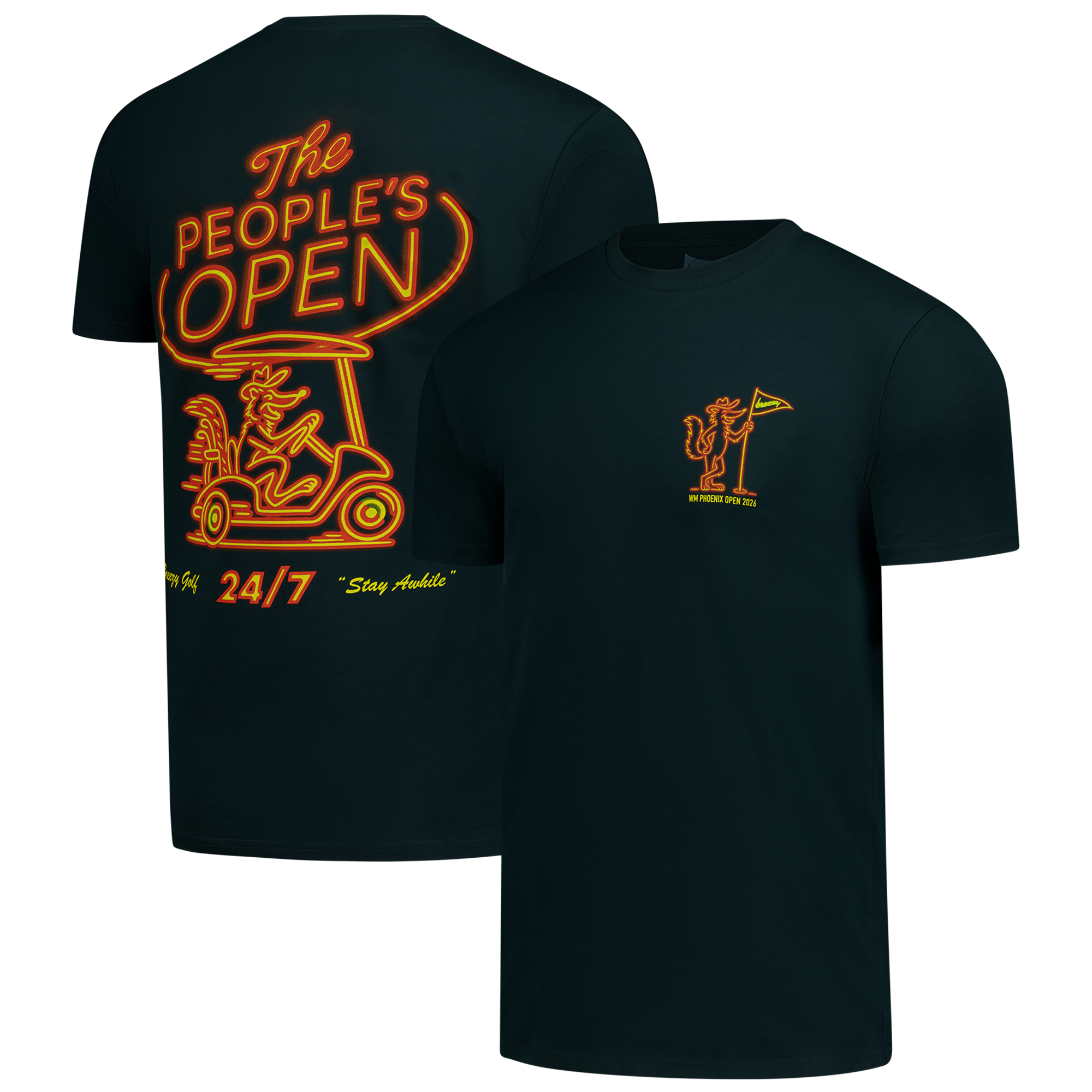 Men's Breezy Golf Black WM Phoenix Open People's Open 24/7 T-Shirt