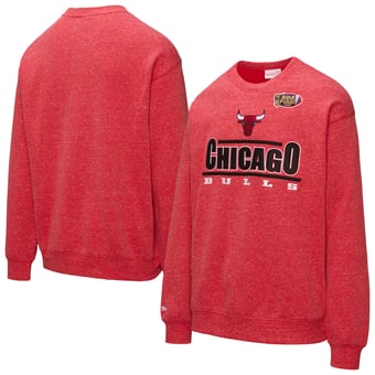 Men's Mitchell & Ness  Red Chicago Bulls Throw It Back Fleece Sweatshirt