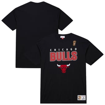 Men's Mitchell & Ness  Black Chicago Bulls Hardwood Classics Throw It Back Premium T-Shirt