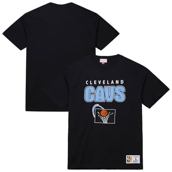 Men's Mitchell & Ness  Black Cleveland Cavaliers Hardwood Classics Throw It Back Premium T-Shirt