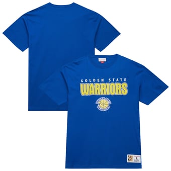 Men's Mitchell & Ness  Royal Golden State Warriors Hardwood Classics Throw It Back Premium T-Shirt