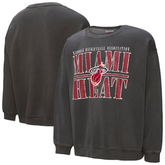 Men's Mitchell & Ness  Black Miami Heat NBA Downtown Collection Fleece Sweatshirt