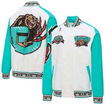 Men's Mitchell & Ness  White Vancouver Grizzlies 1995 Full-Snap Warm Up Jacket