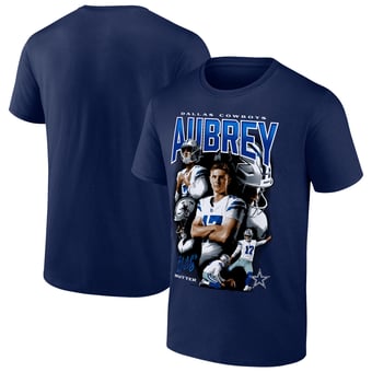 Men's Fanatics Brandon Aubrey Navy Dallas Cowboys Collage T-Shirt