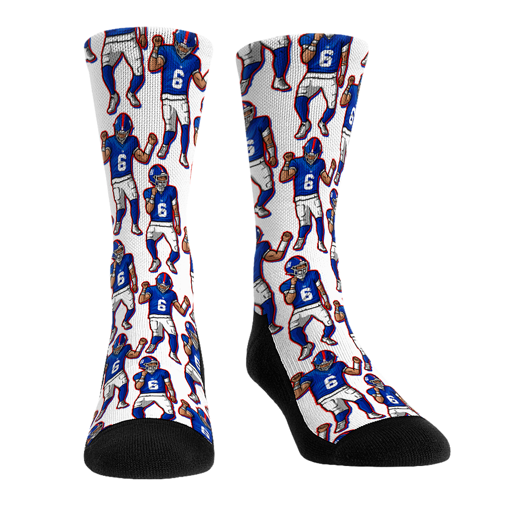 Unisex Rock Em Jaxson Dart New York Giants Player Celebration Crew Socks