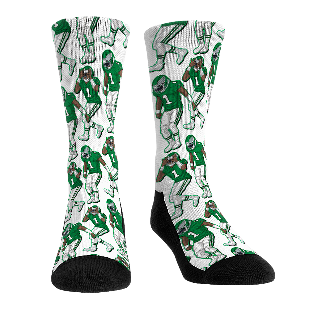 Unisex Rock Em Jalen Hurts Philadelphia Eagles Player Celebration Crew Socks