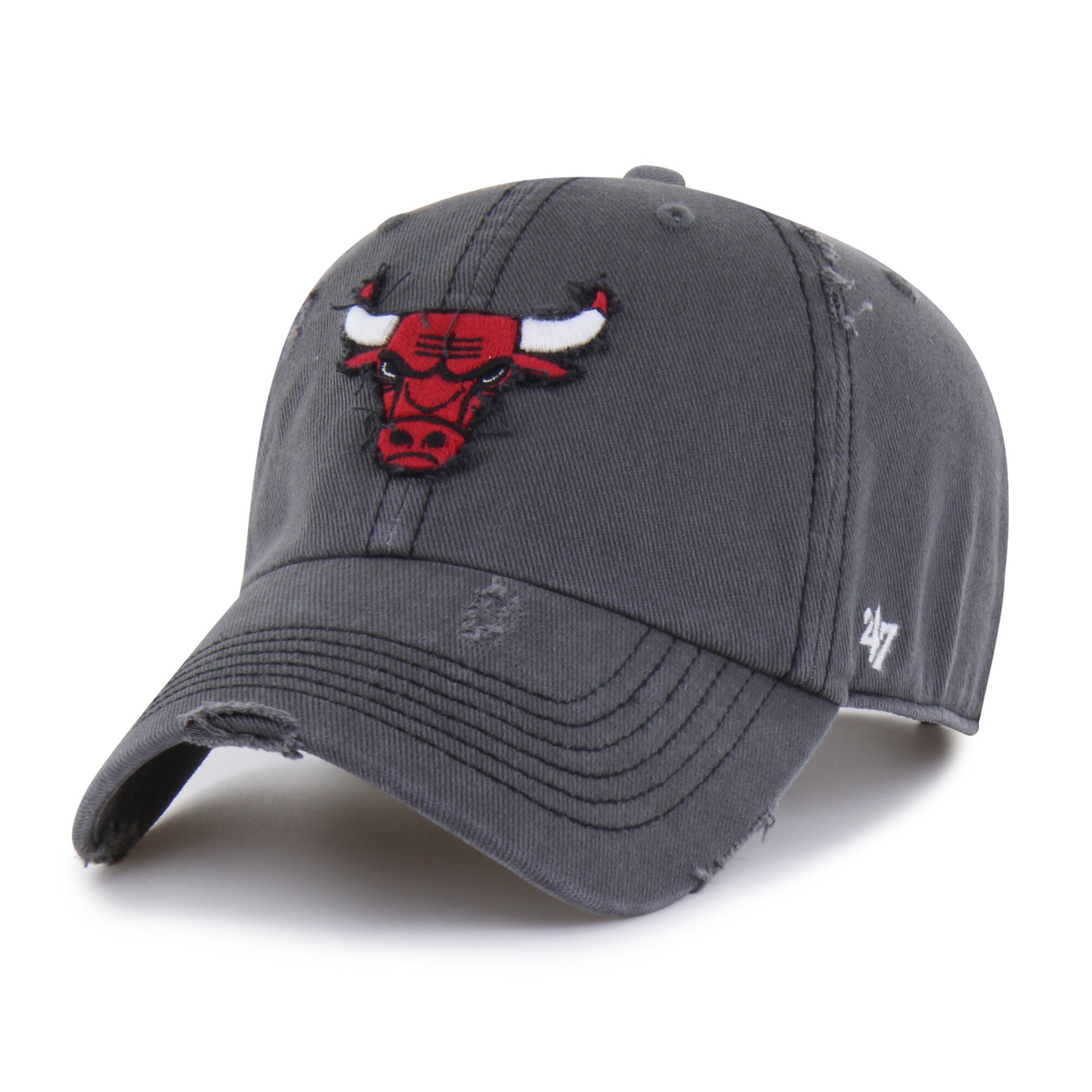 Men's '47  Charcoal Chicago Bulls Weathered Clean Up Adjustable Hat