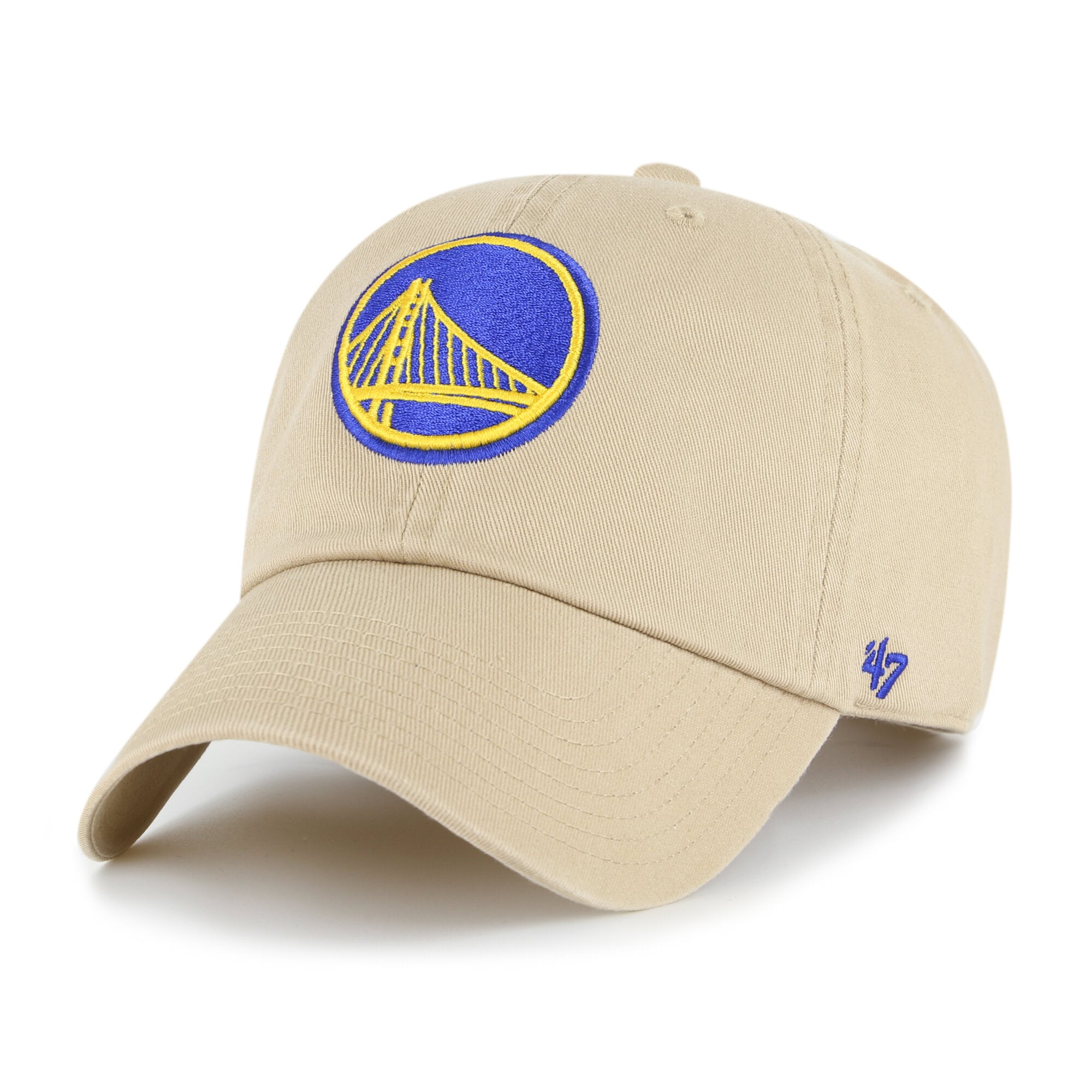 '47 Brand Men's Khaki Golden State Warriors Logo Clean Up Adjustable Hat - Khaki