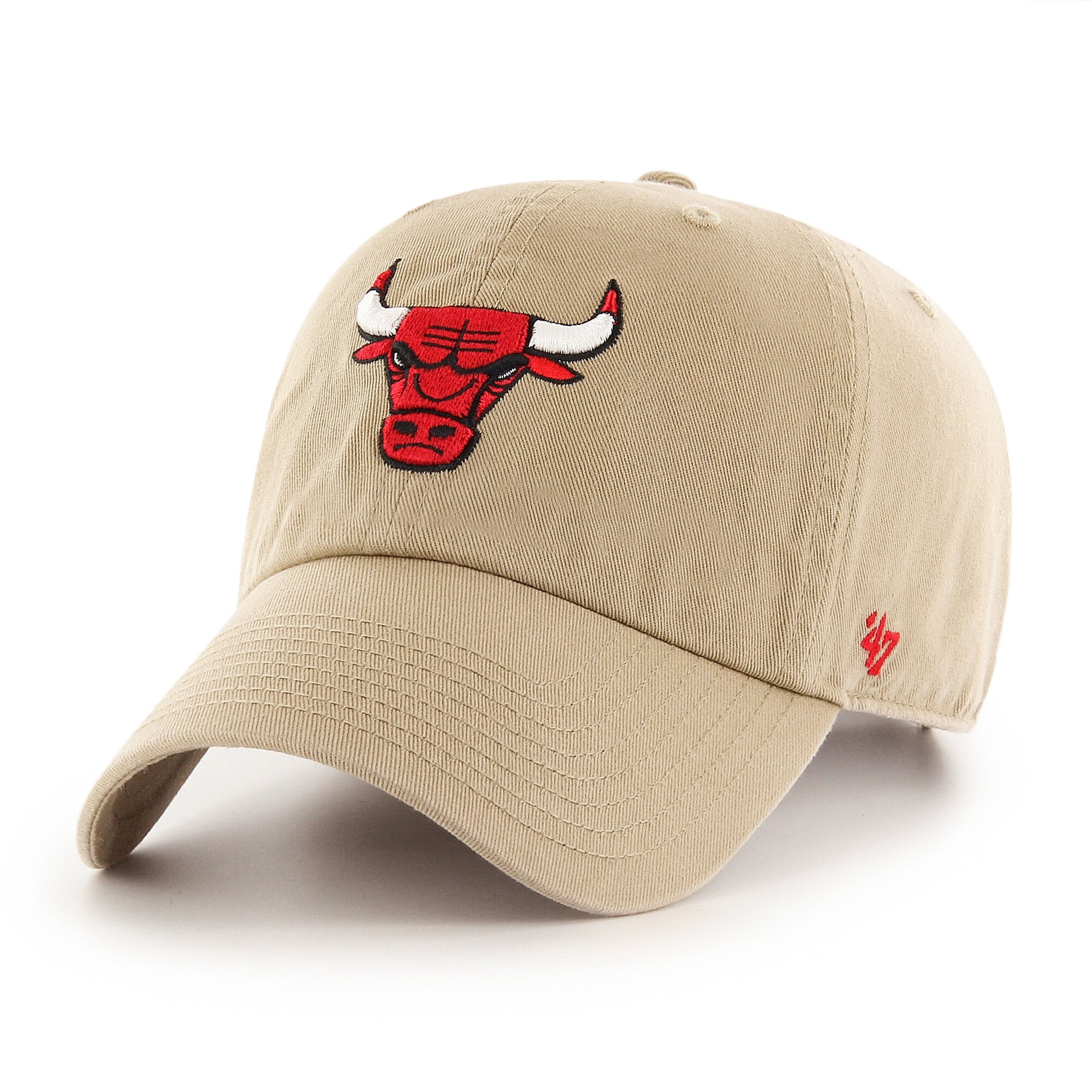 Men's '47  Khaki Chicago Bulls Logo Clean Up Adjustable Hat
