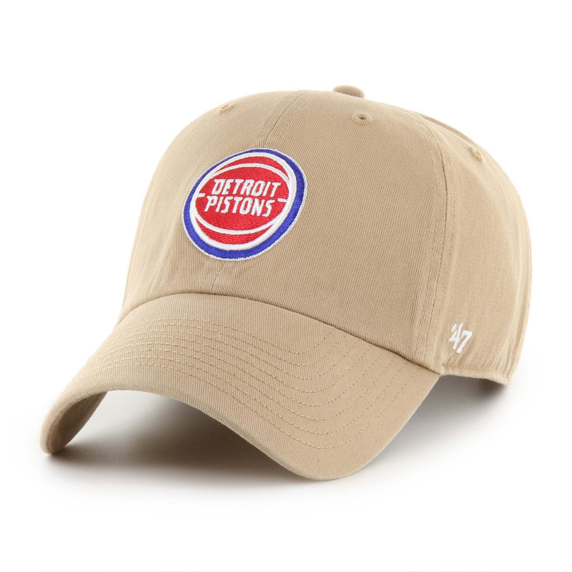 Men's '47 Khaki Detroit Pistons Logo Clean Up Adjustable Hat