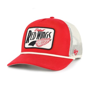 Men's '47  Red Detroit Red Wings Emmett Heavy Twill Trucker Hitch Rope Adjustable Hat
