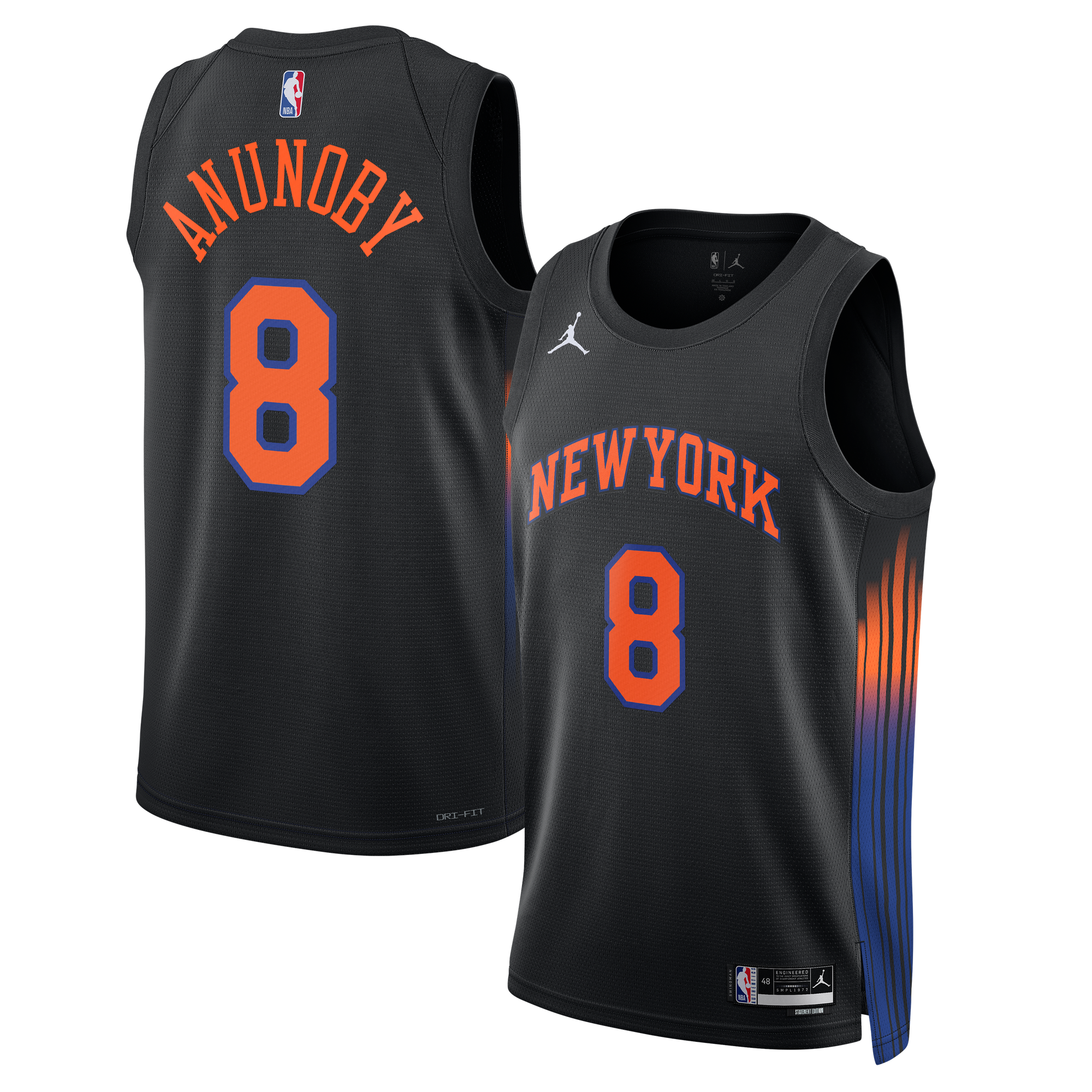 New York Knicks Jordan Brand Statement Edition Jersey - Black - OG Anunoby - Unisex