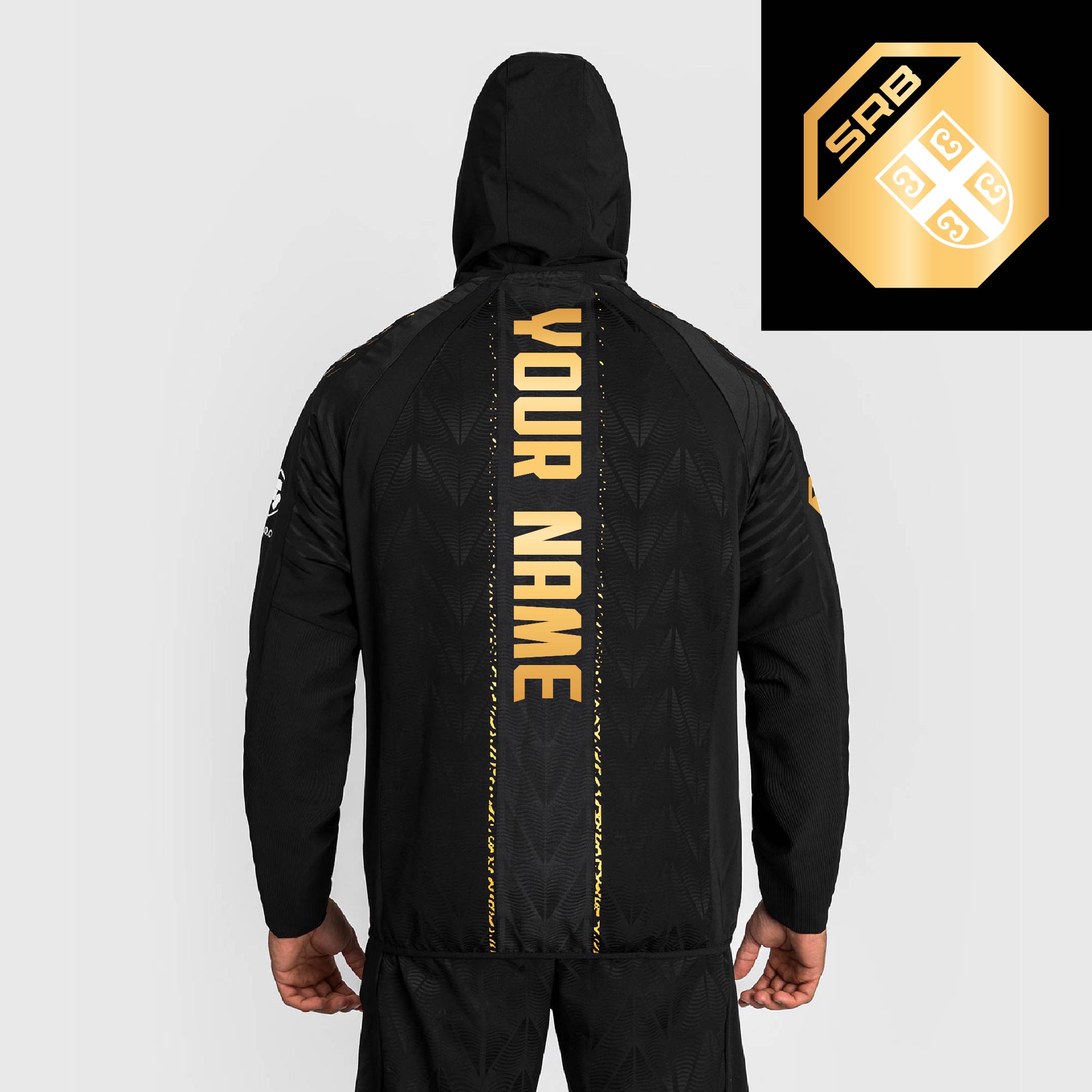 Men’s UFC Zenith by Venum Black/Gold Authentic Fight Night Serbia Personalized Champion Full-Zip Walkout Hoodie Men’s UFC Zenith by Venum Black/Gold Authentic Fight Night Serbia Personalized Champion Full-Zip Walkout Hoodie