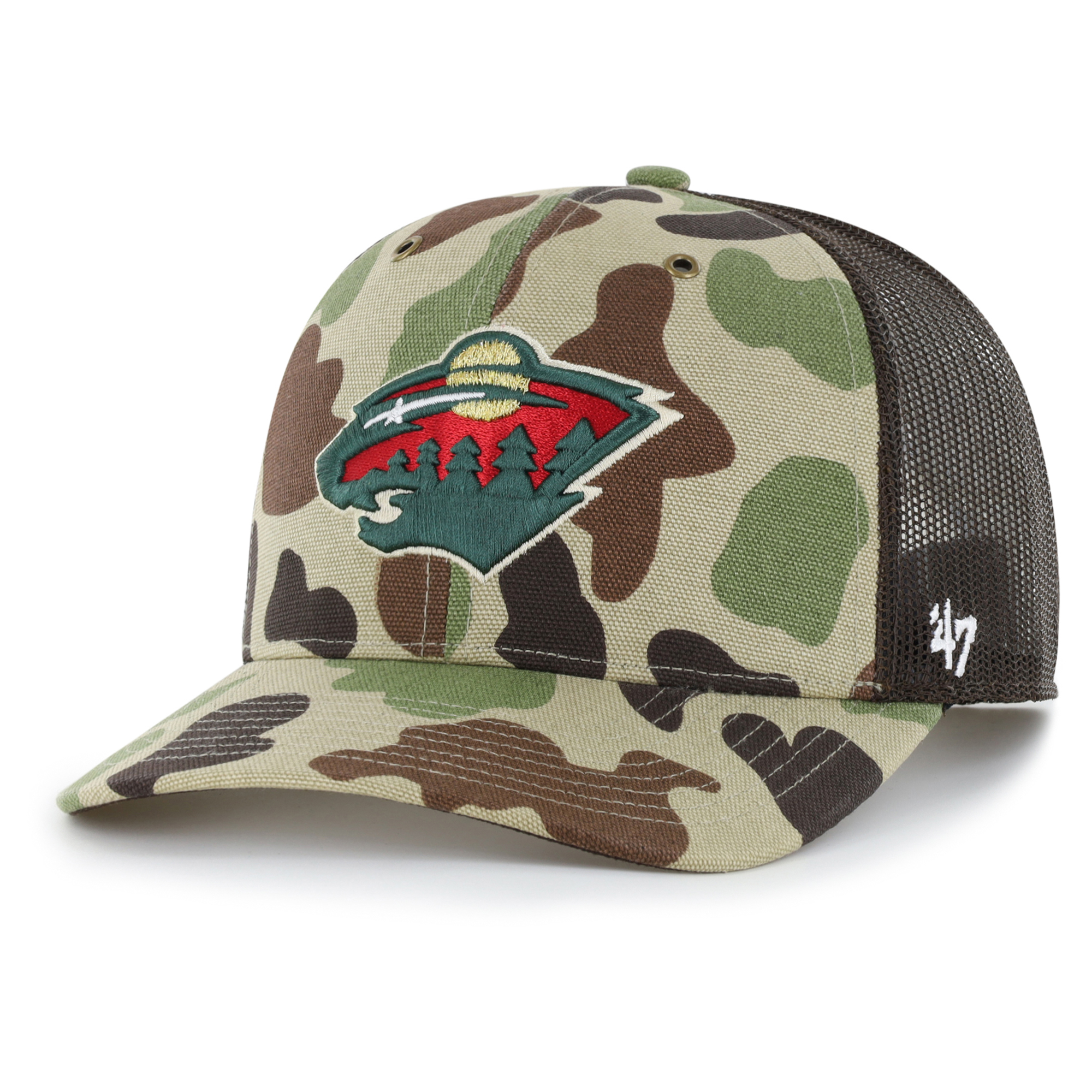Men's Carhartt x '47 Duck Camo Minnesota Wild Adjustable Trucker Hat