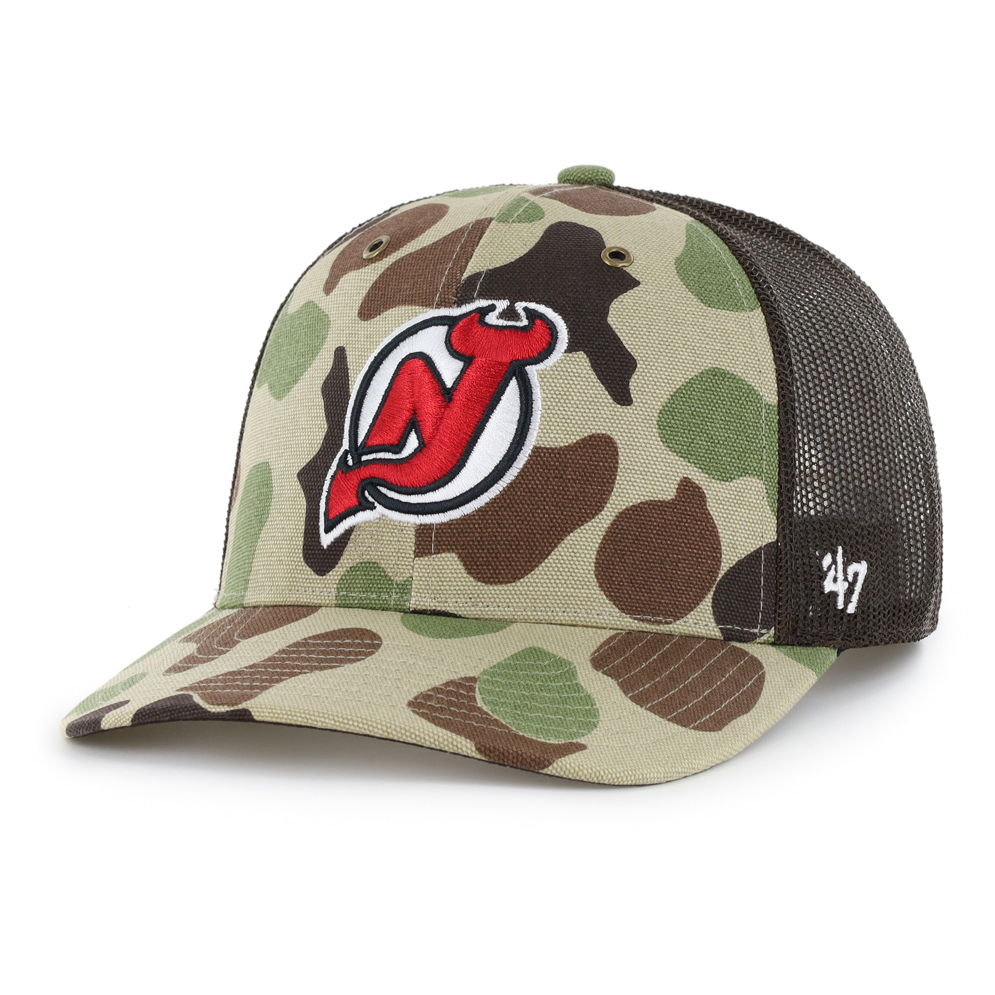 Men's Carhartt x '47 Duck Camo New Jersey Devils Adjustable Trucker Hat