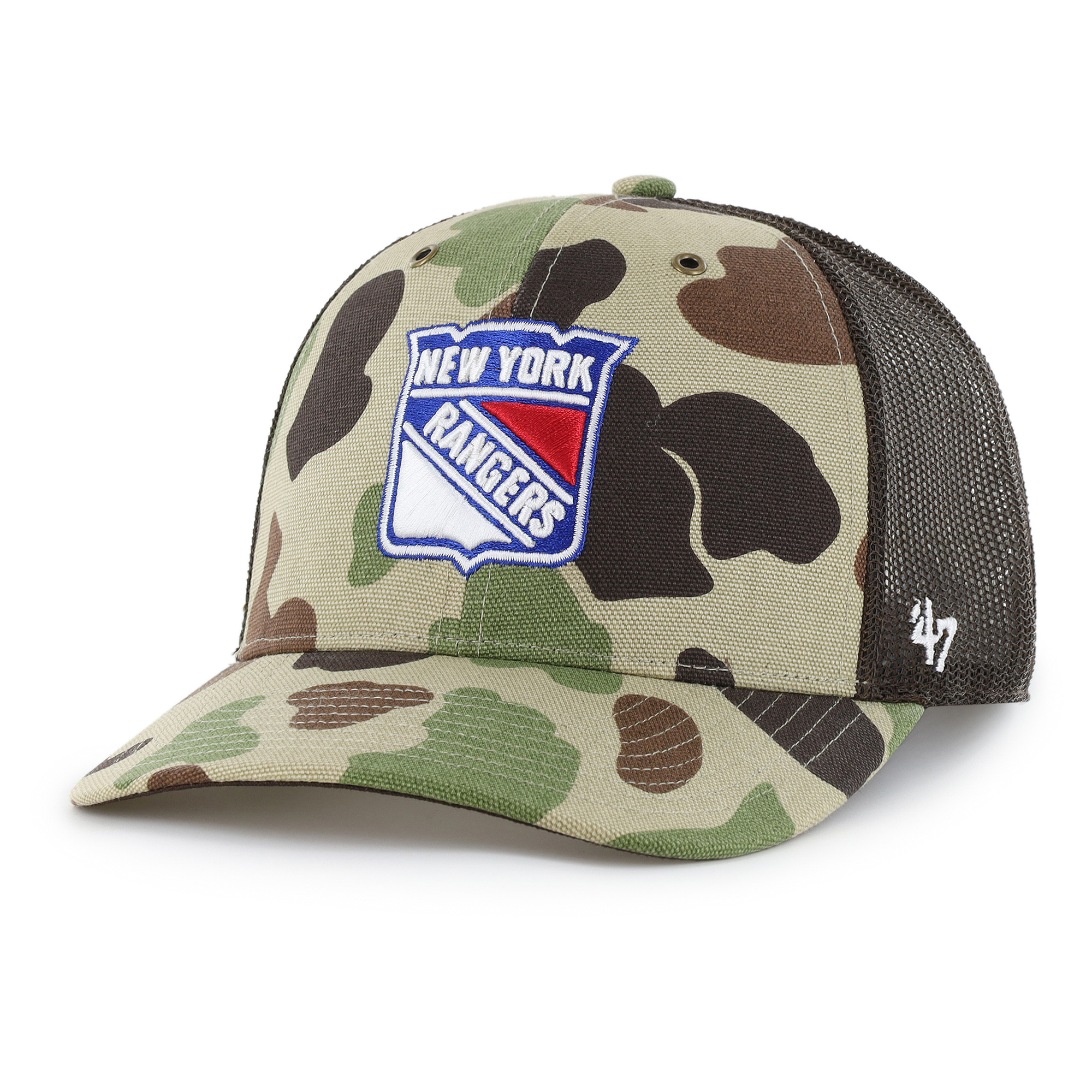 Men's Carhartt x '47 Duck Camo New York Rangers Adjustable Trucker Hat