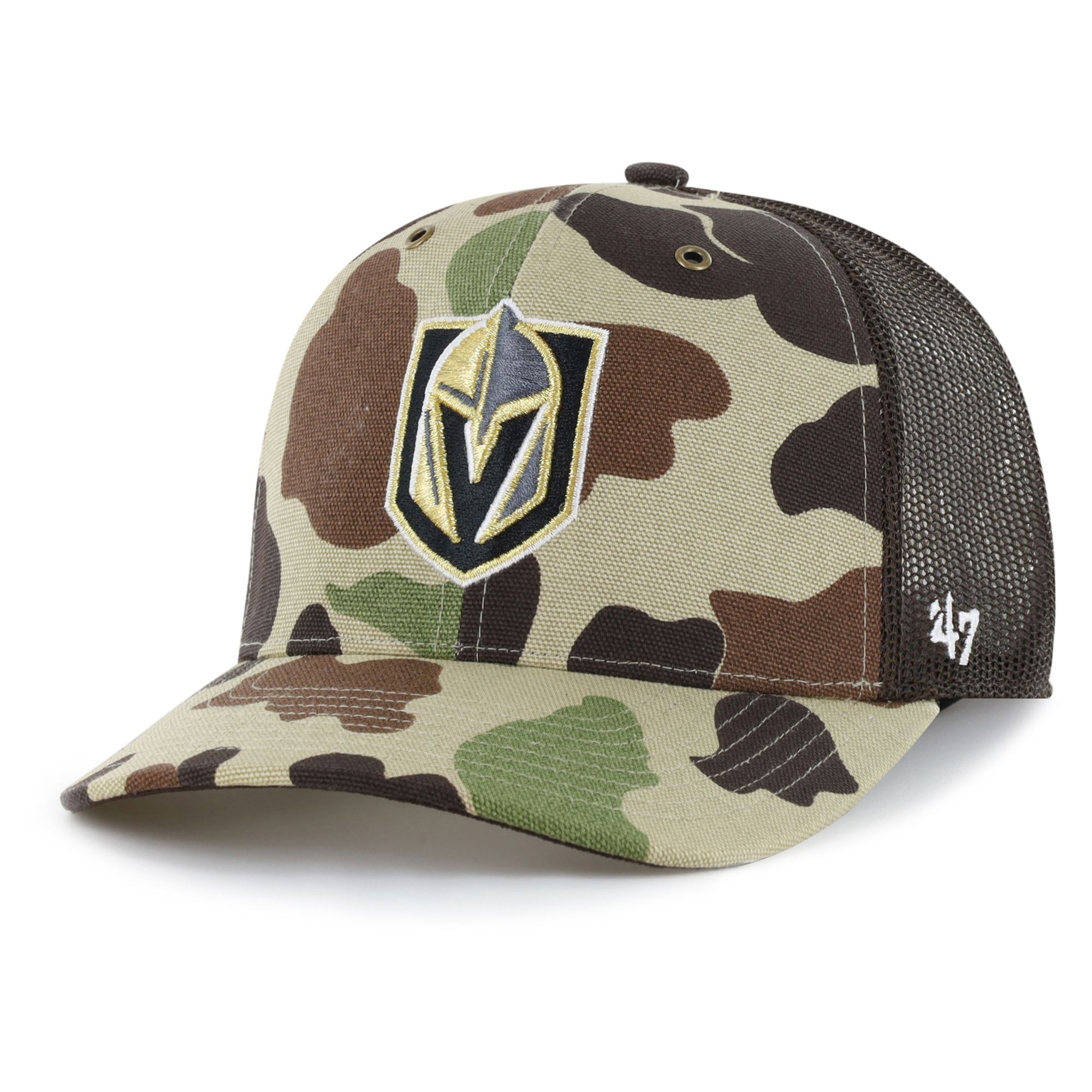 Men's Carhartt x '47 Duck Camo Vegas Golden Knights Adjustable Trucker Hat