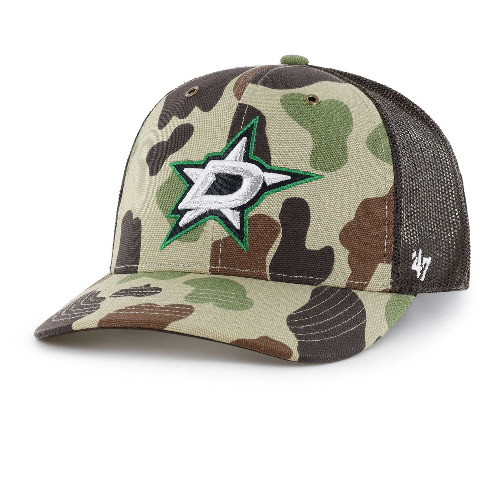 Men's Carhartt x '47 Duck Camo Dallas Stars Adjustable Trucker Hat