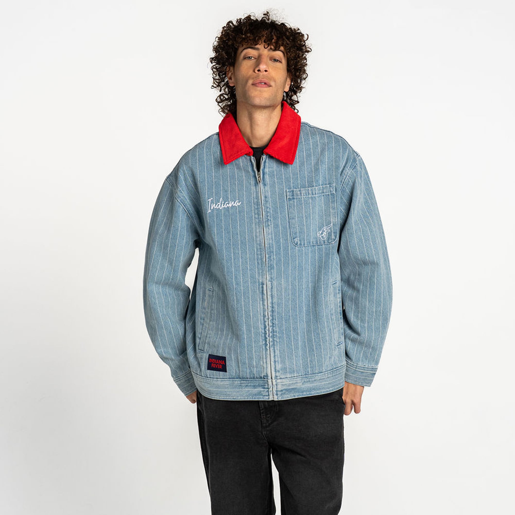 Unisex The Wild Collective Denim Indiana Fever Conductor Full-Zip Jacket