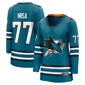 Women's Fanatics Michael Misa Teal San Jose Sharks Breakaway Jersey