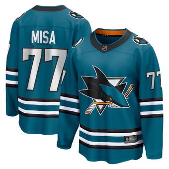 Men's Fanatics Michael Misa Teal San Jose Sharks Breakaway Jersey