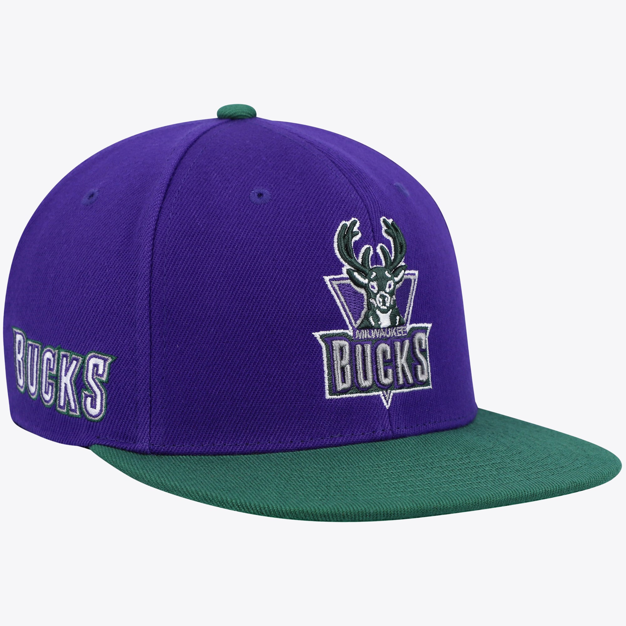 Milwaukee Bucks Mitchell & Ness Hardwood Classics Core Side Snapback Cap - Herren