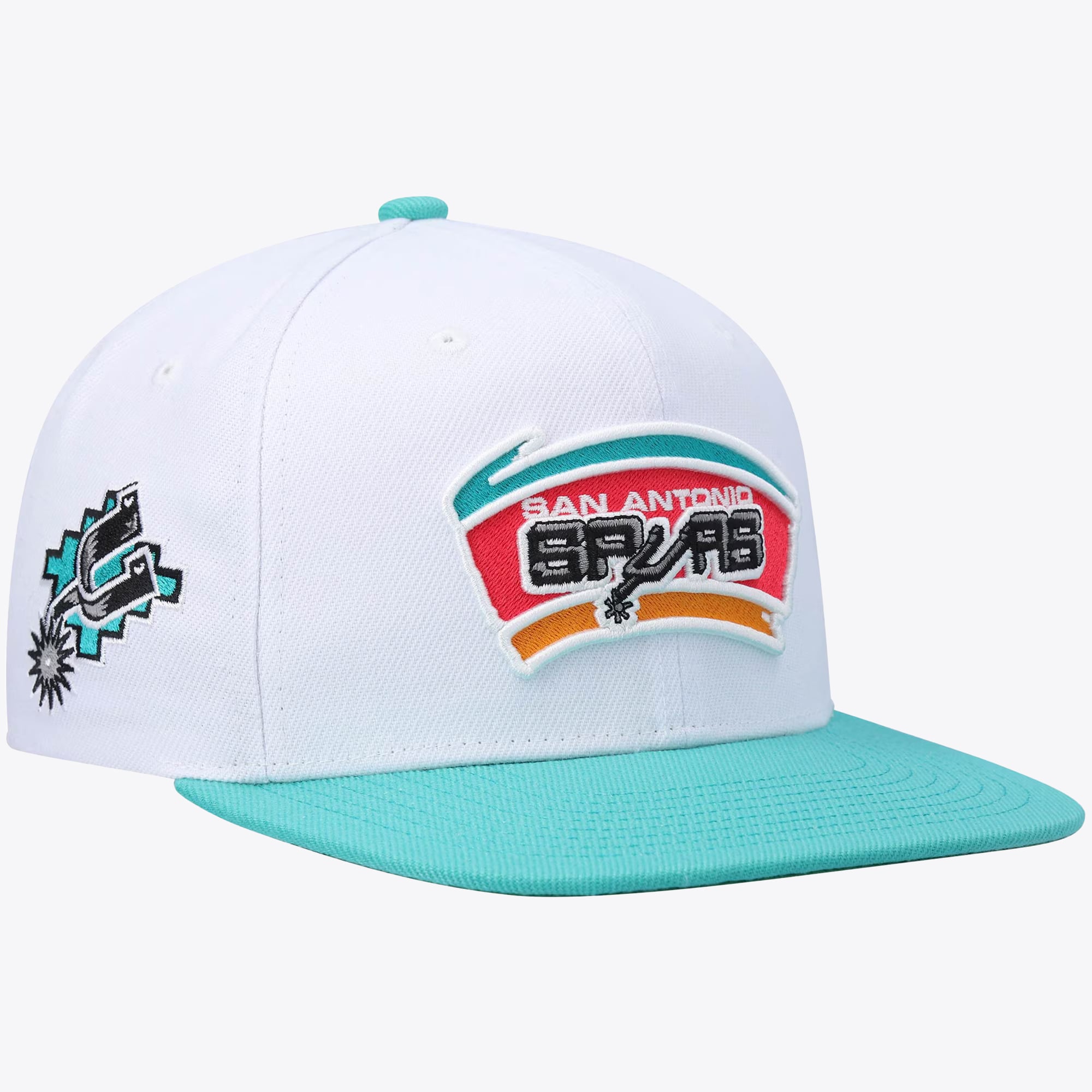 San Antonio Spurs Mitchell & Ness Hardwood Classics Core Side Snapback Cap - Mens