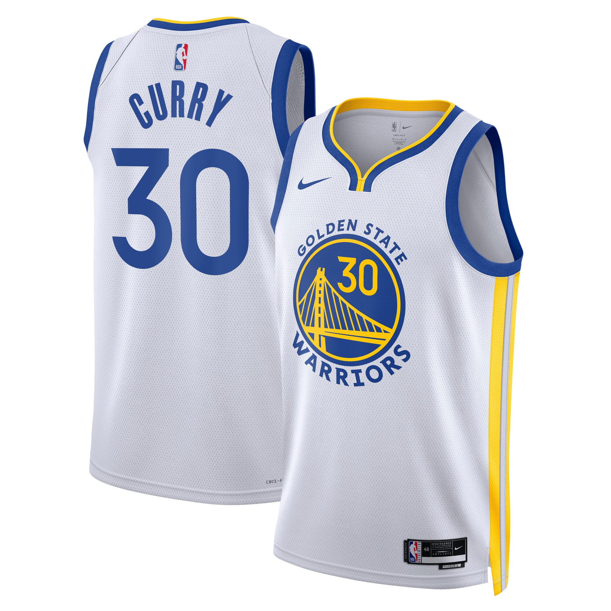 Camiseta Nike Association Swingman de los Golden State Warriors - Stephen Curry - Unisex