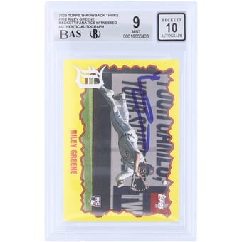 Riley Greene Detroit Tigers Autographed 2023 Topps TBT Design: '90 Robocop 2 #112 Beckett Fanatics Witnessed Authenticated 9/10 Rookie Card