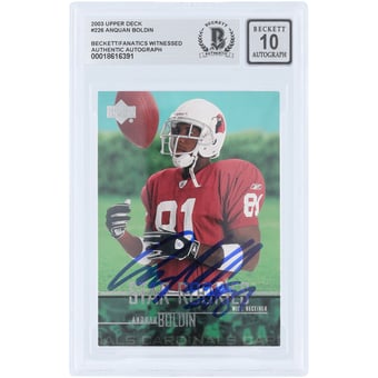 Anquan Boldin Arizona Cardinals Autographed 2003 Upper Deck #226 Beckett Fanatics Witnessed Authenticated 10 Rookie Card