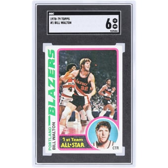 Bill Walton Portland Trail Blazers 1978-79 Topps #1 SGC Authenticated 6 Card
