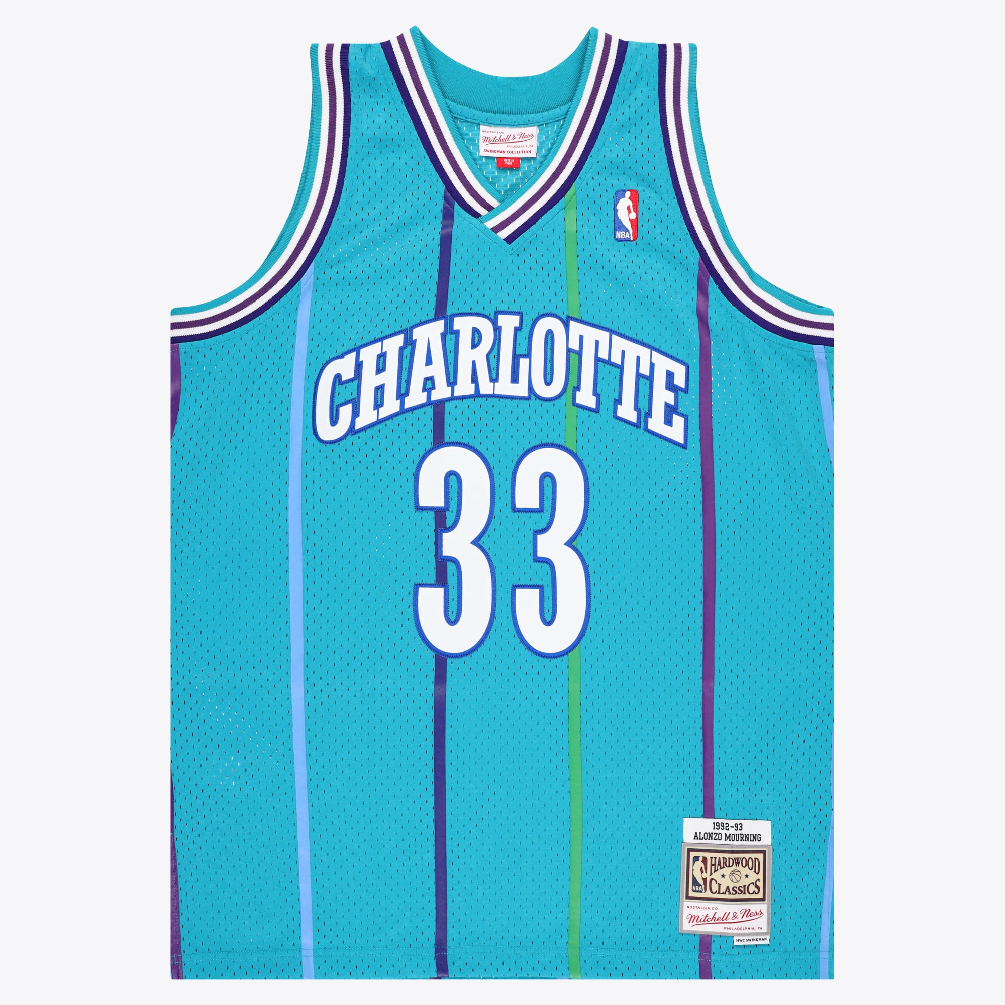 Camiseta Swingman M&N de la NBA de los Charlotte Hornets - Alonzo Mourning