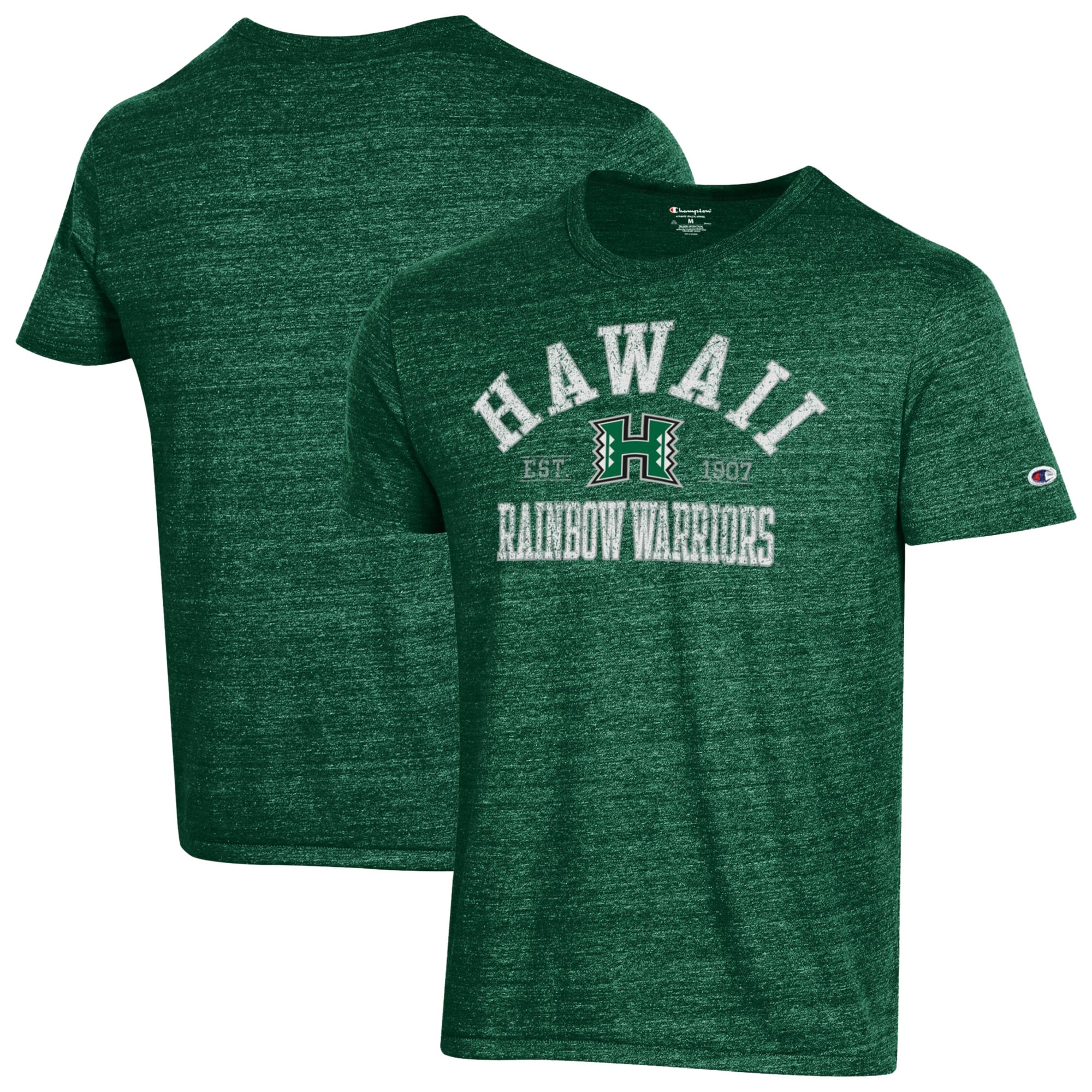 Men's Champion Green Hawaii Rainbow Warriors Ultimate Triblend T-Shirt