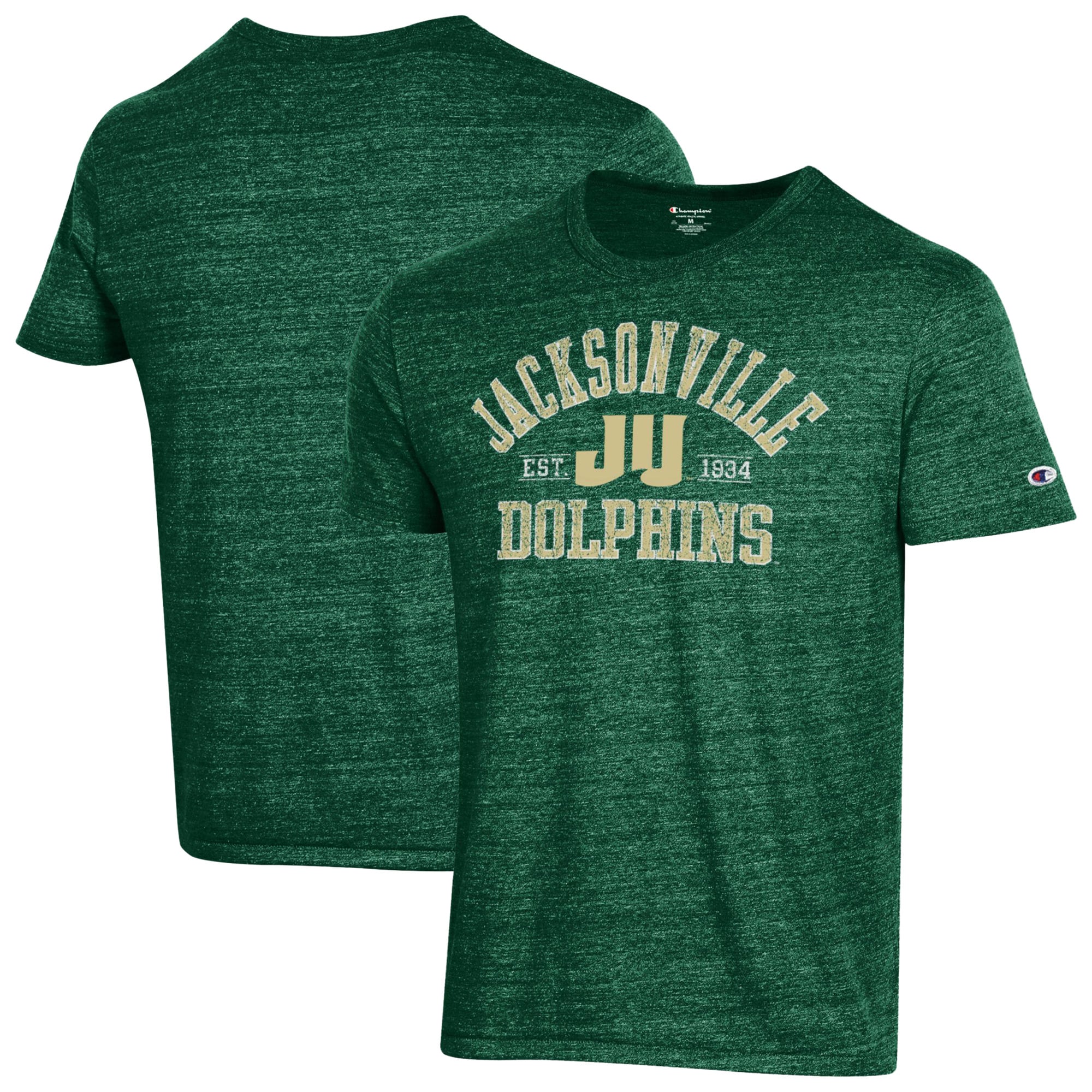 Men's Champion Green JU Dolphins Ultimate Triblend T-Shirt