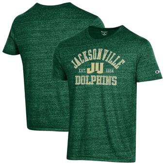 Men's Champion Green JU Dolphins Ultimate Triblend T-Shirt