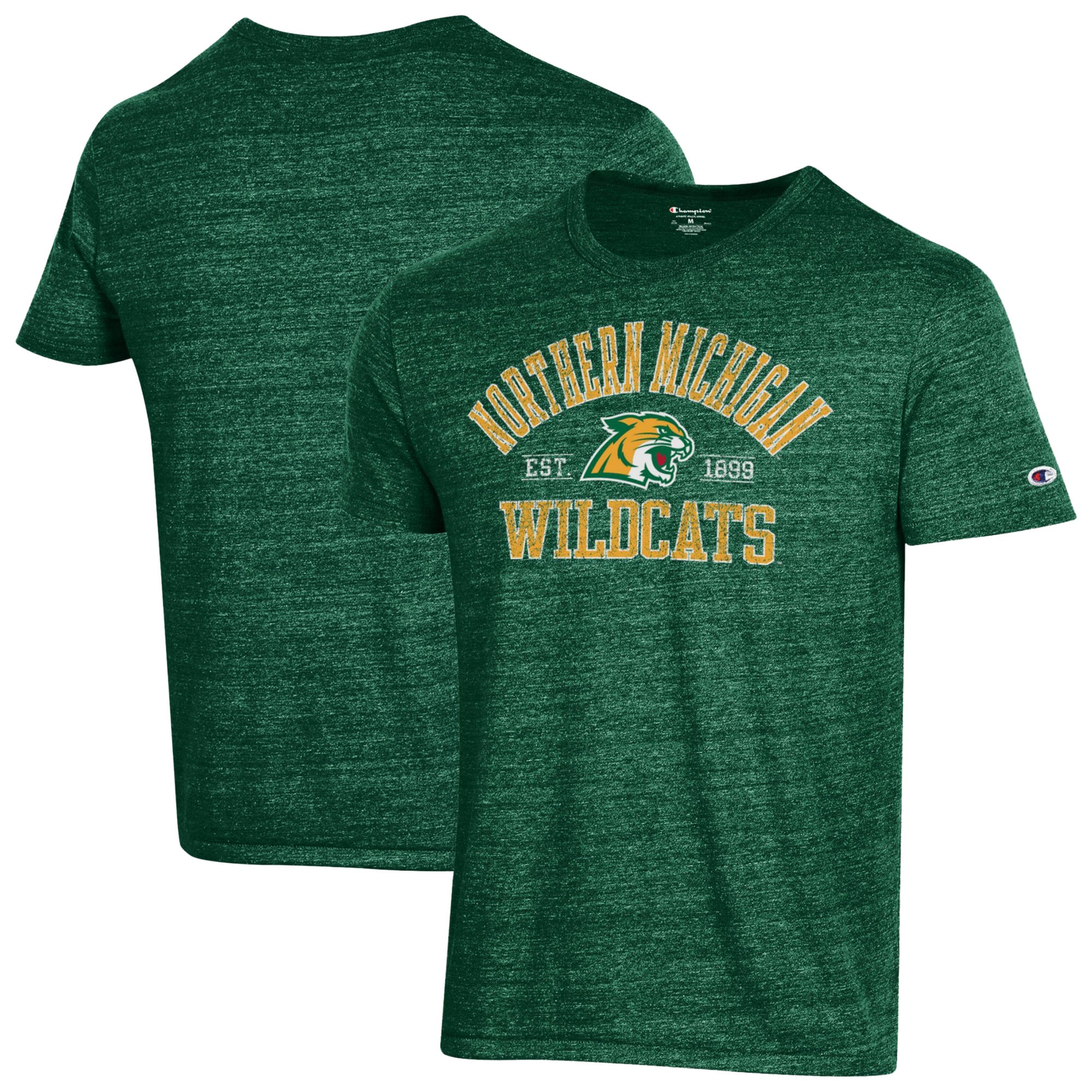 Men's Champion Green Northern Michigan Wildcats Ultimate Triblend T-Shirt