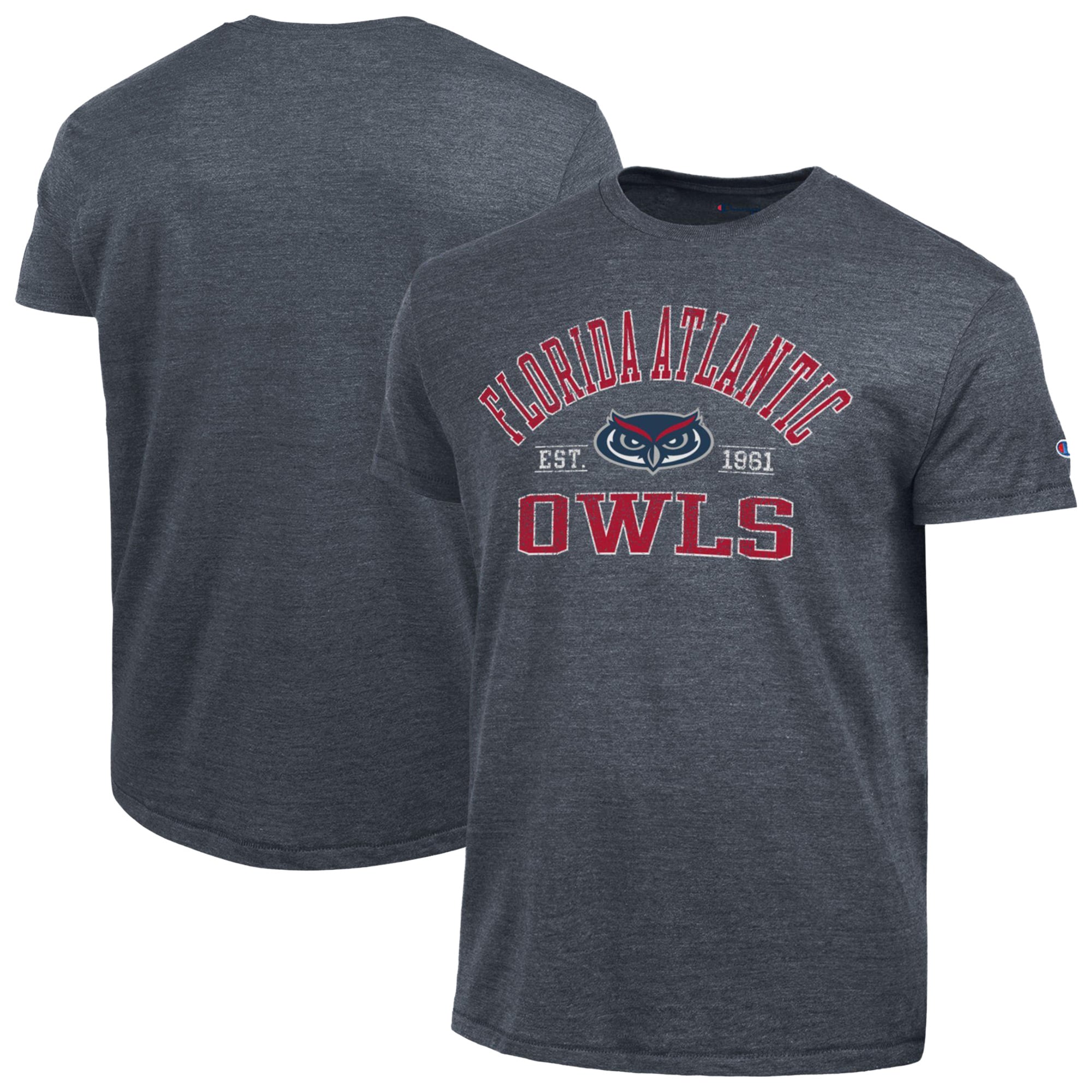 Men's Champion Navy Florida Atlantic Owls Ultimate Triblend T-Shirt