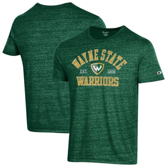 Men's Champion Green Wayne State Warriors Ultimate Triblend T-Shirt
