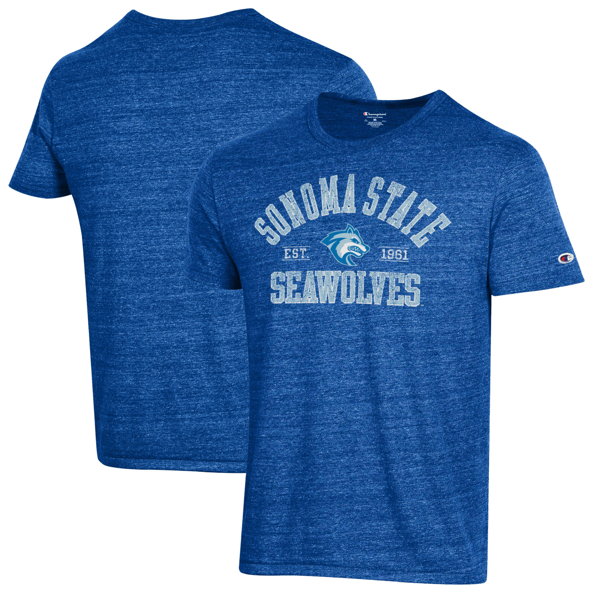 Men's Champion Blue Sonoma State Seawolves Ultimate Triblend T-Shirt