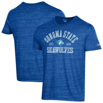 Men's Champion Blue Sonoma State Seawolves Ultimate Triblend T-Shirt