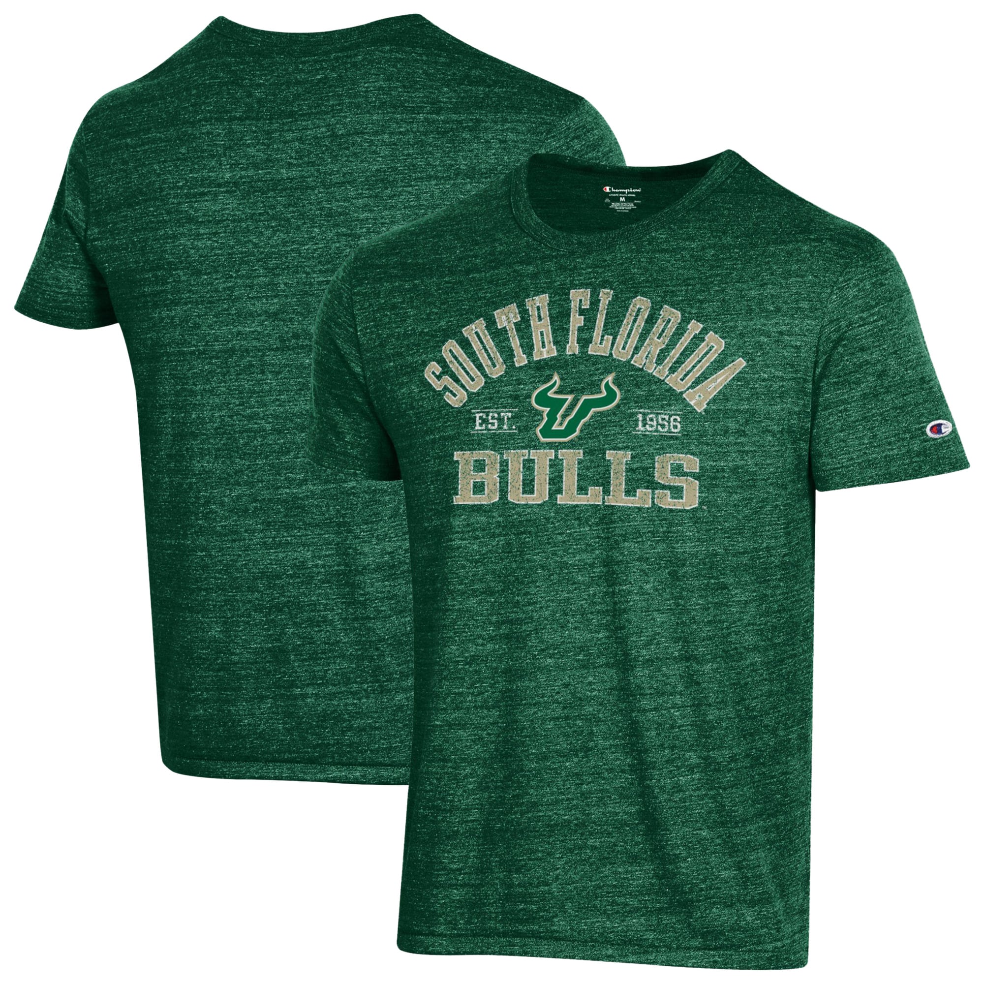Men's Champion Green South Florida Bulls Ultimate Triblend T-Shirt