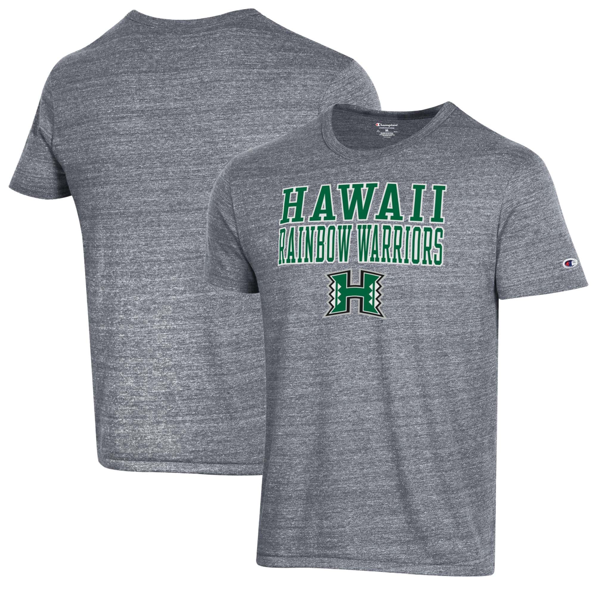 Men's Champion Gray Hawaii Rainbow Warriors Ultimate Triblend T-Shirt