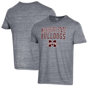 Men's Champion Gray Mississippi State Bulldogs Ultimate Triblend T-Shirt